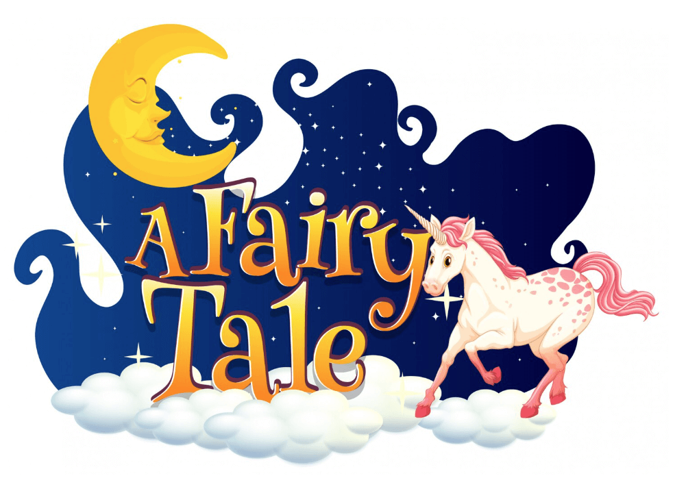 구름 위에 있는 유니콘과 달의 모습