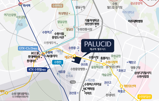 매교역 팰루시드 지도
