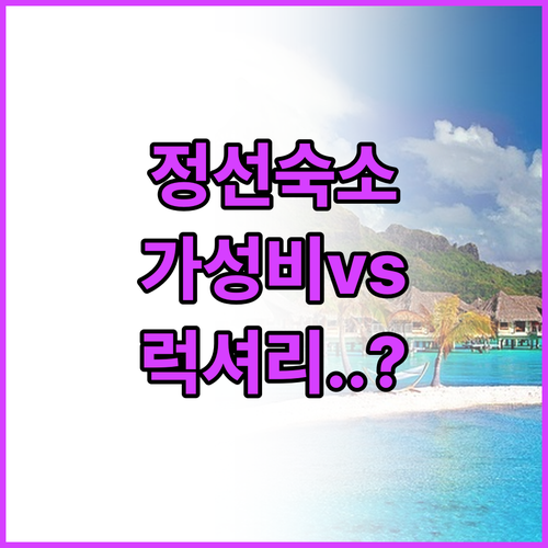 정선 가성비 숙소부터 럭셔리 호텔까지..