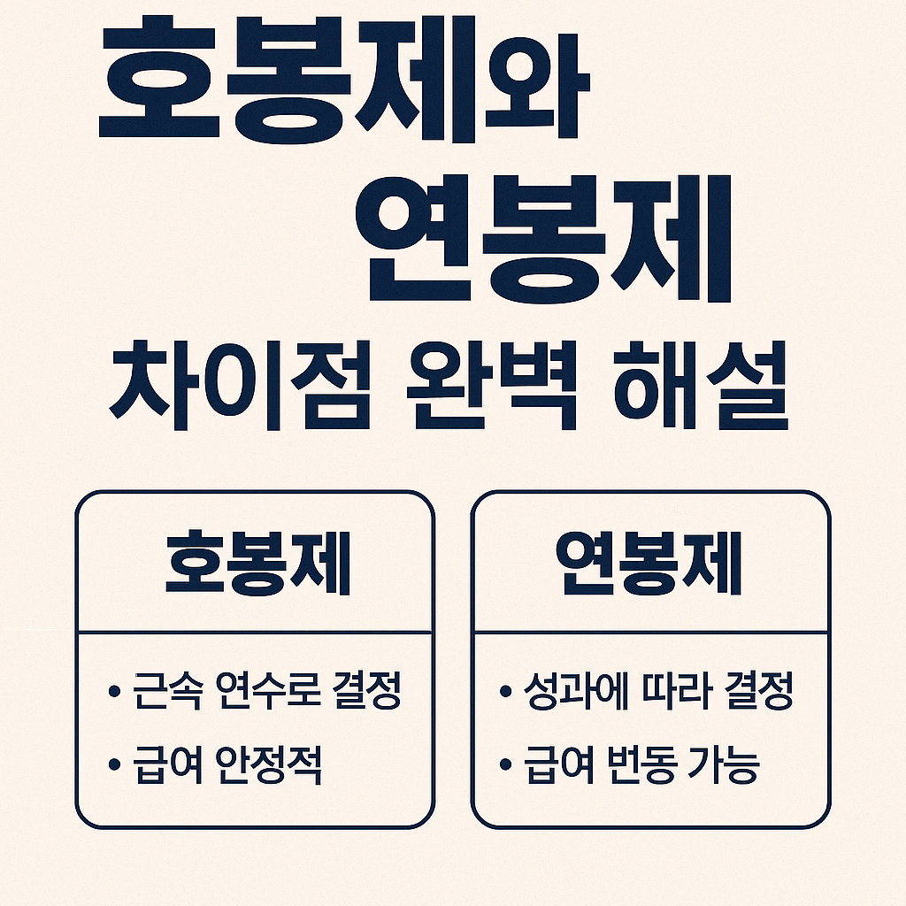 공무원 호봉제와 연봉제 총정리｜차이점과 선택 가이드
