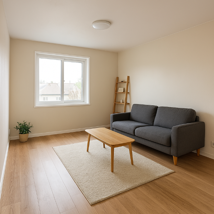 보수공사 후 밝고 단정해진 실내 공간 모습