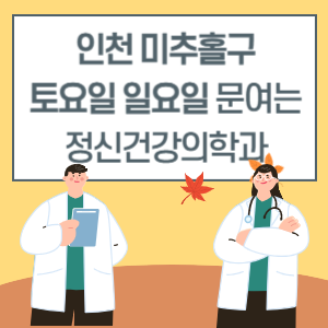 인천 미추홀구 토요일 일요일 정신건강의학과 진료 병원 리스트