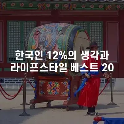 한국인 12%의 생각과 라이프 스타일 베스트 20