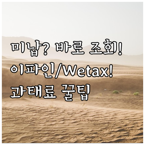 경찰청 이파인 Wetax에서 미납 범..