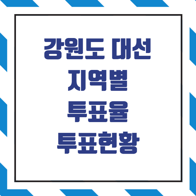 강원도 대선 최고 최저 투표율 지역별 투표현황