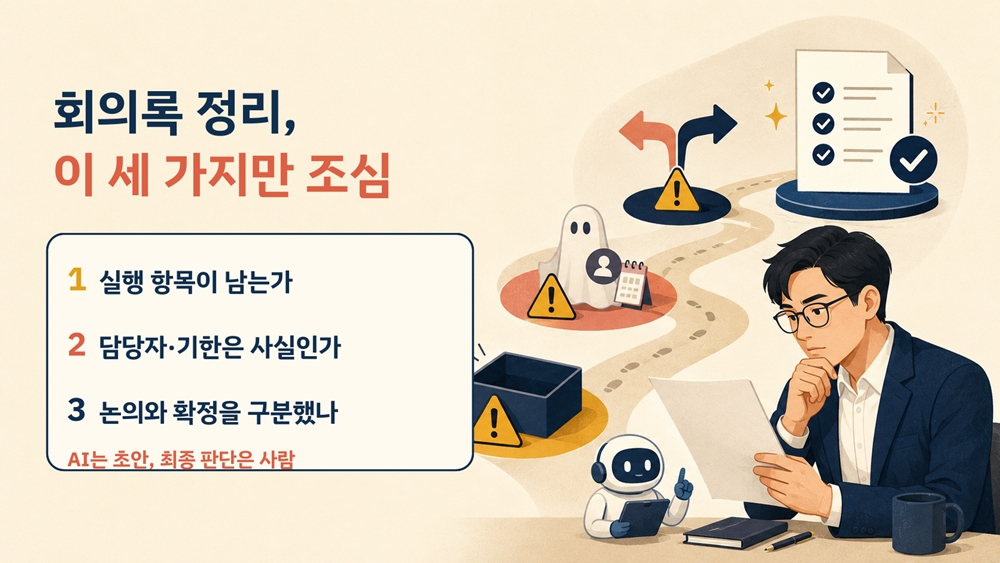 AI로 회의록 정리, 이 세 가지만 조심하면 됩니다