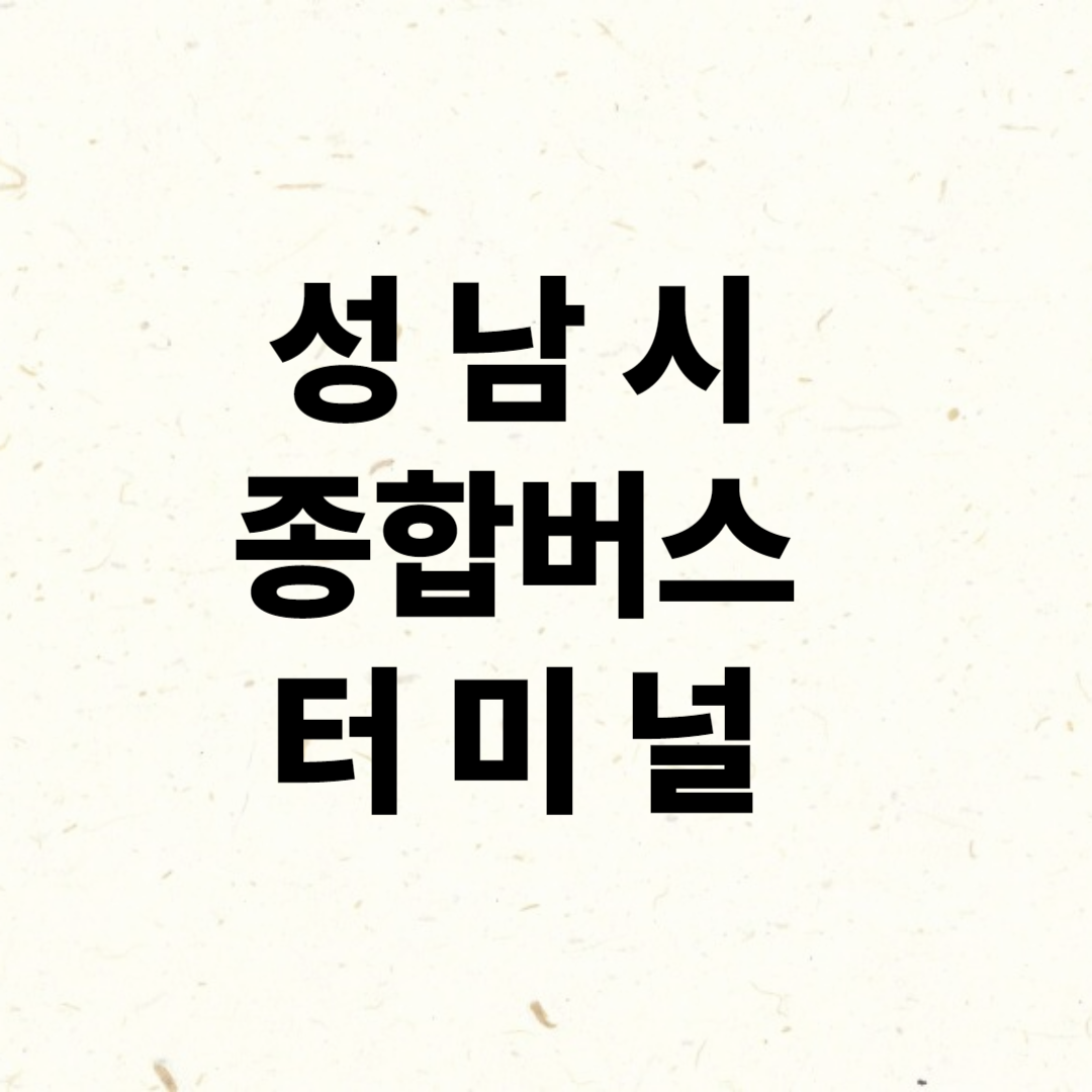 성남시 종합 버스 터미널