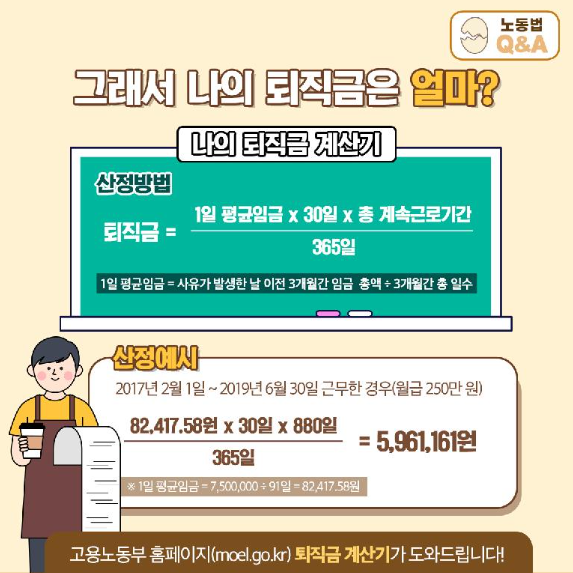 퇴직금 계산방법