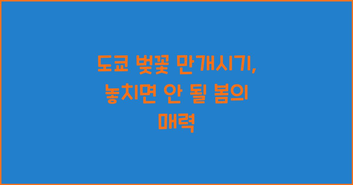 도쿄 벚꽃 만개시기