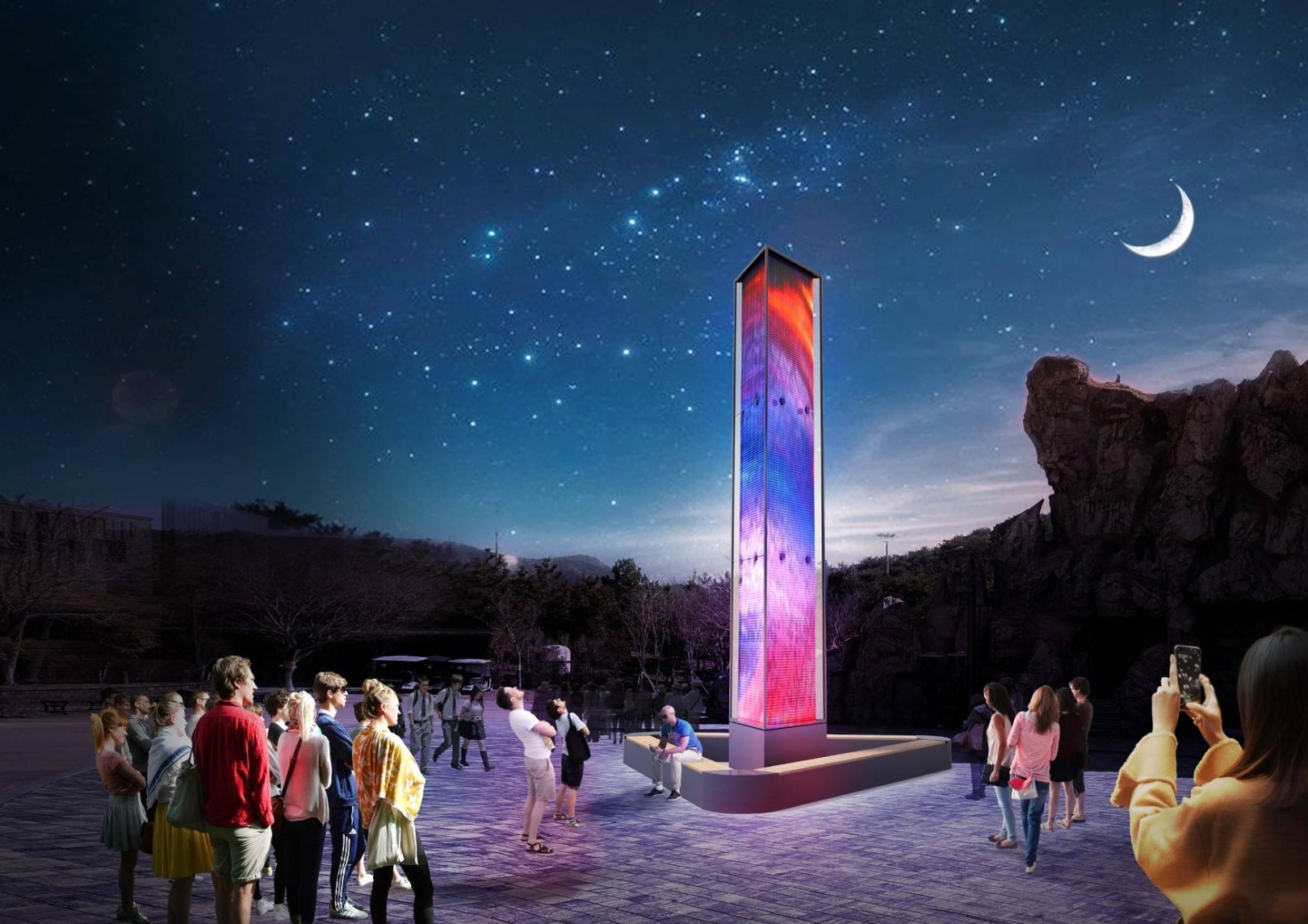 빛 축제 영원 심볼 전망대 모습