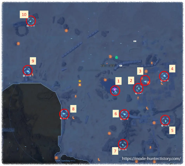 물고기자리 퀘스트 지도