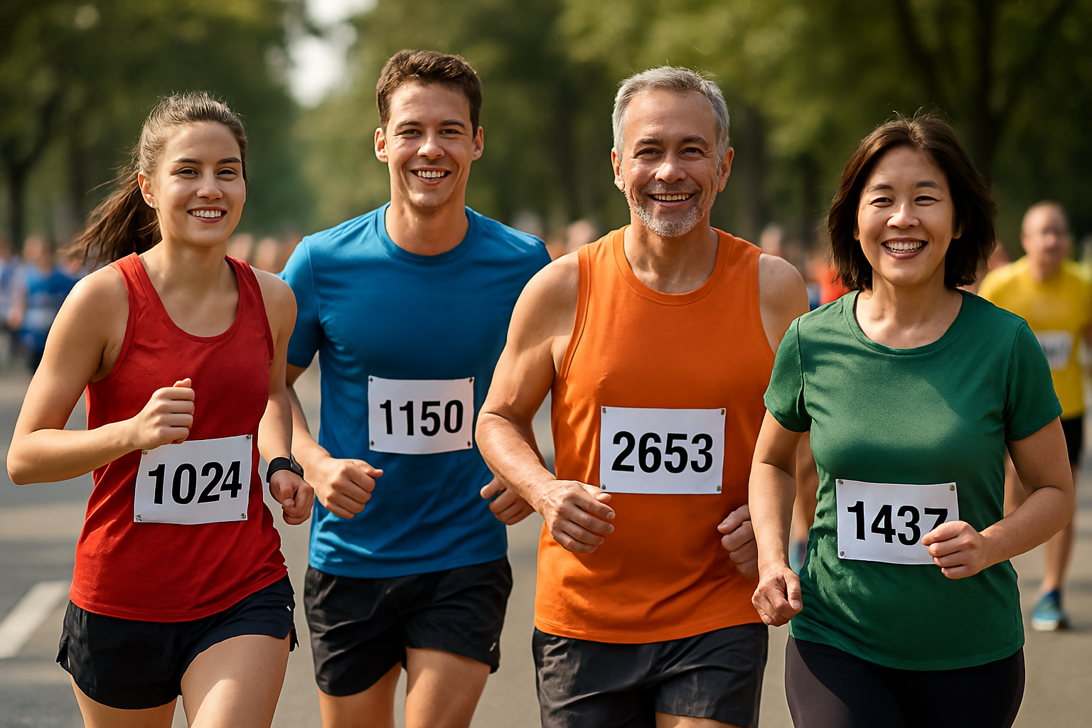 다양한 연령대의 러너들 사진