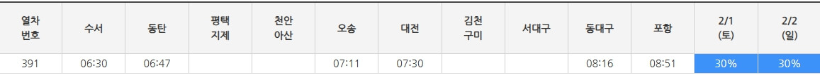 SRT 알뜰 승차권 동해선 표