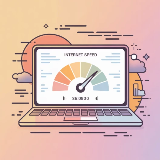 인터넷 속도 측정하는 예시 일러스트
