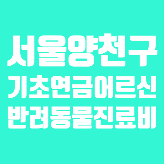 서울양천구 기초연금 노인 반려동물 진료비지원