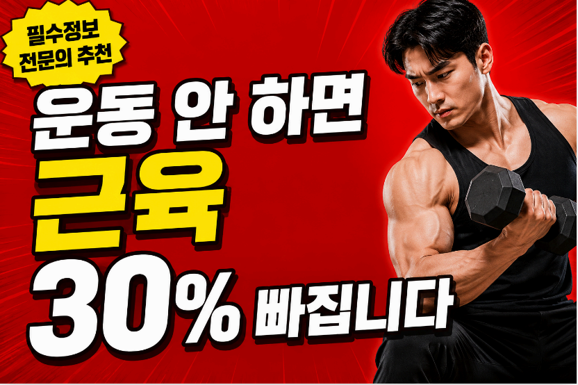 운동 안하면 근육이 빠집니다. 이미지사진