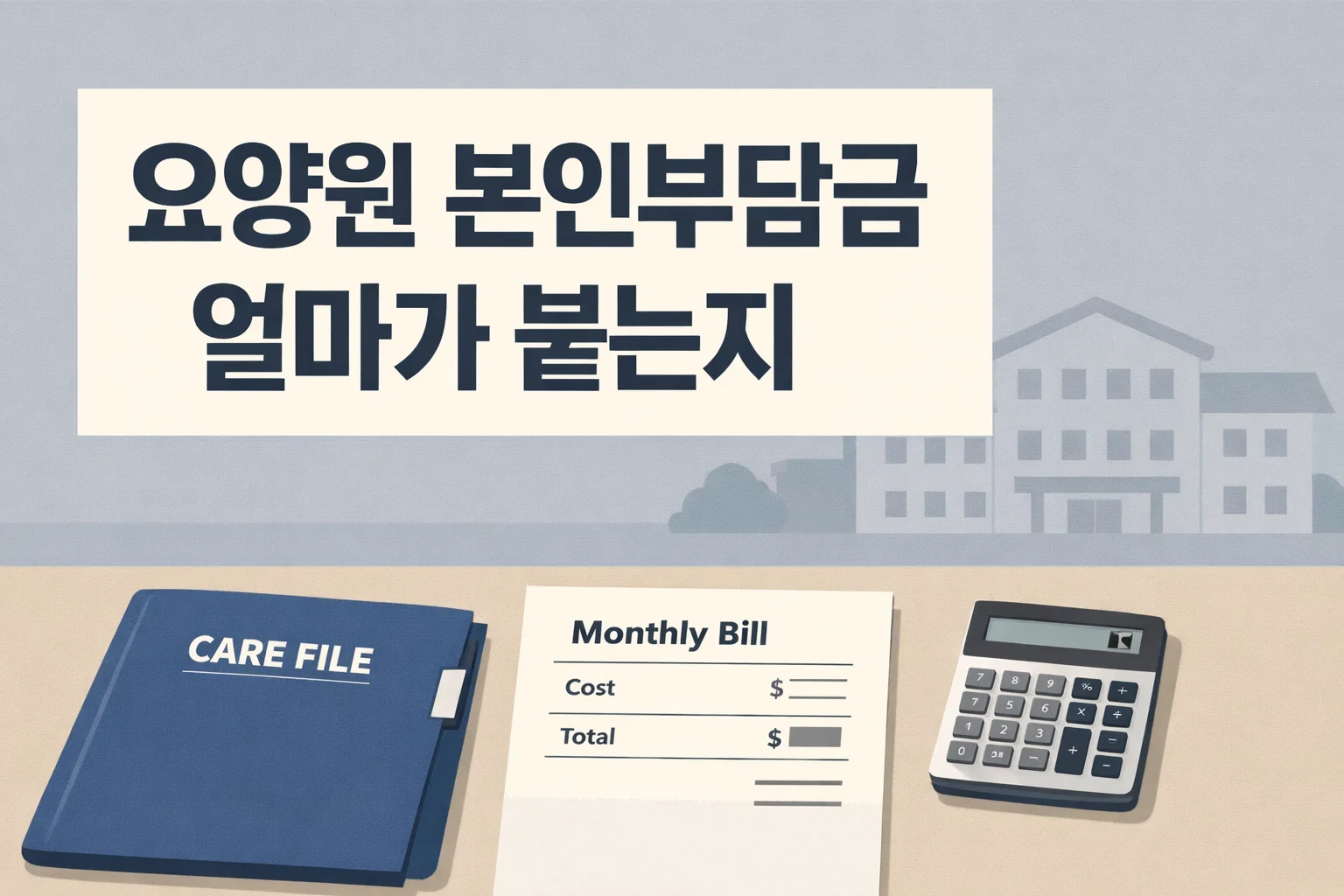 요양원 본인부담금에서 월 기본 부담이 어떻게 잡히는지와 별도 비용을 함께 살피도록 정리한 이미지