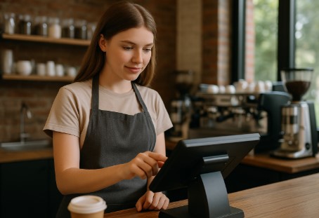 미국 대학 캠퍼스 내 아르바이트 하는 사진