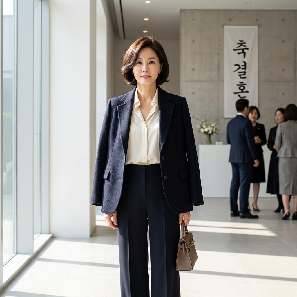 프렌치 시크 감성의 하객 자켓 스타일링