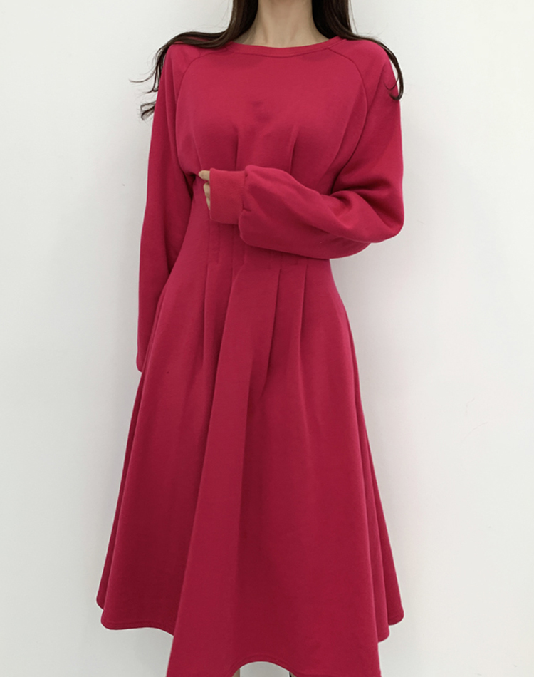 IMI 다트 기모 원피스