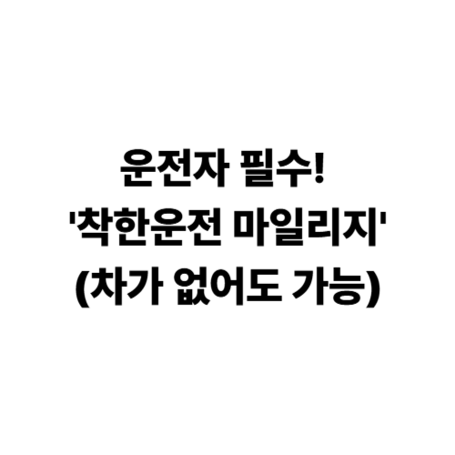 운전자 필수 착한운전 마일리지 사진