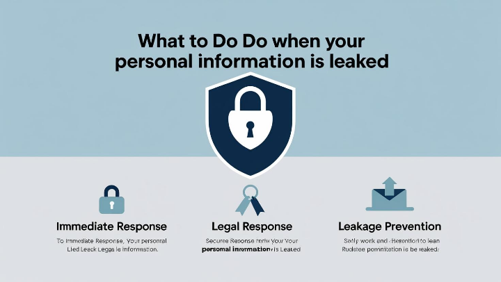 개인정보 보호를 상징하는 자물쇠와 보안 실드 아이콘 이미지