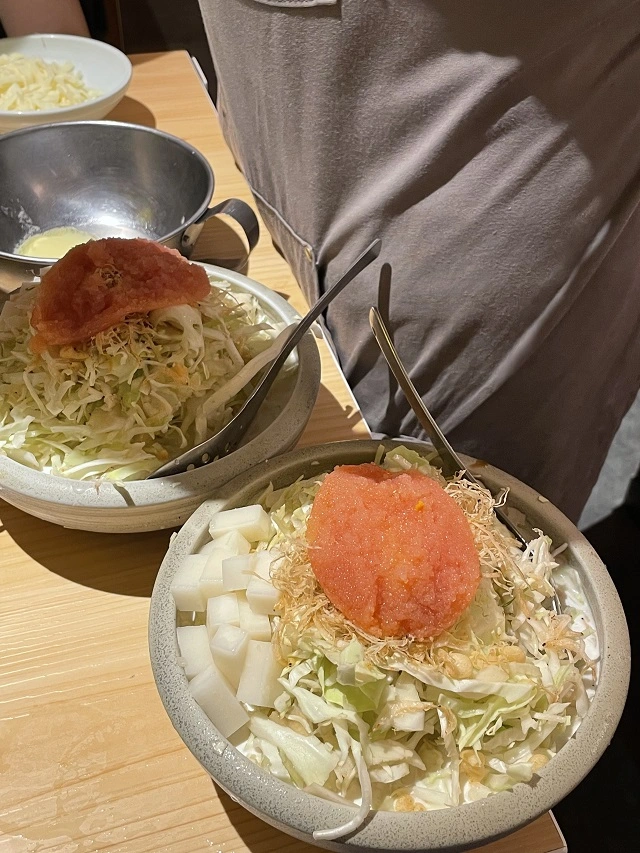 명란&amp;치즈 몬자야키 조리 과정 1