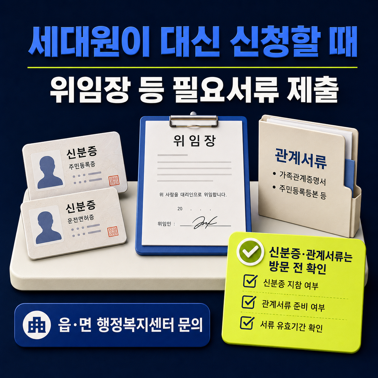 완주군 민생안정지원금 세대원 대리신청 위임장 신분증 관계서류