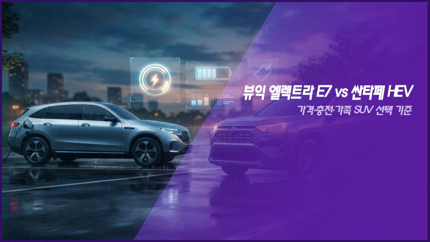 뷰익 엘렉트라 E7 vs 싼타페 HEV｜가격&middot;충전&middot;가족 SUV 선택 기준