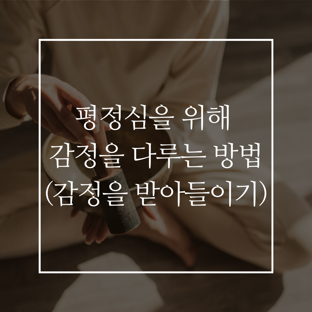 평정심을 위해 감정을 다루는 방법 커버