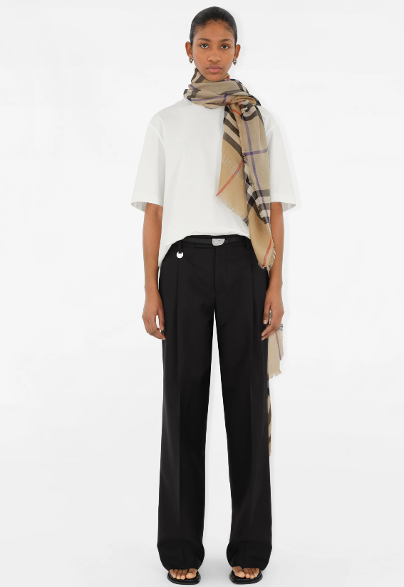 버버리 - 리버서블 체크 울 스카프