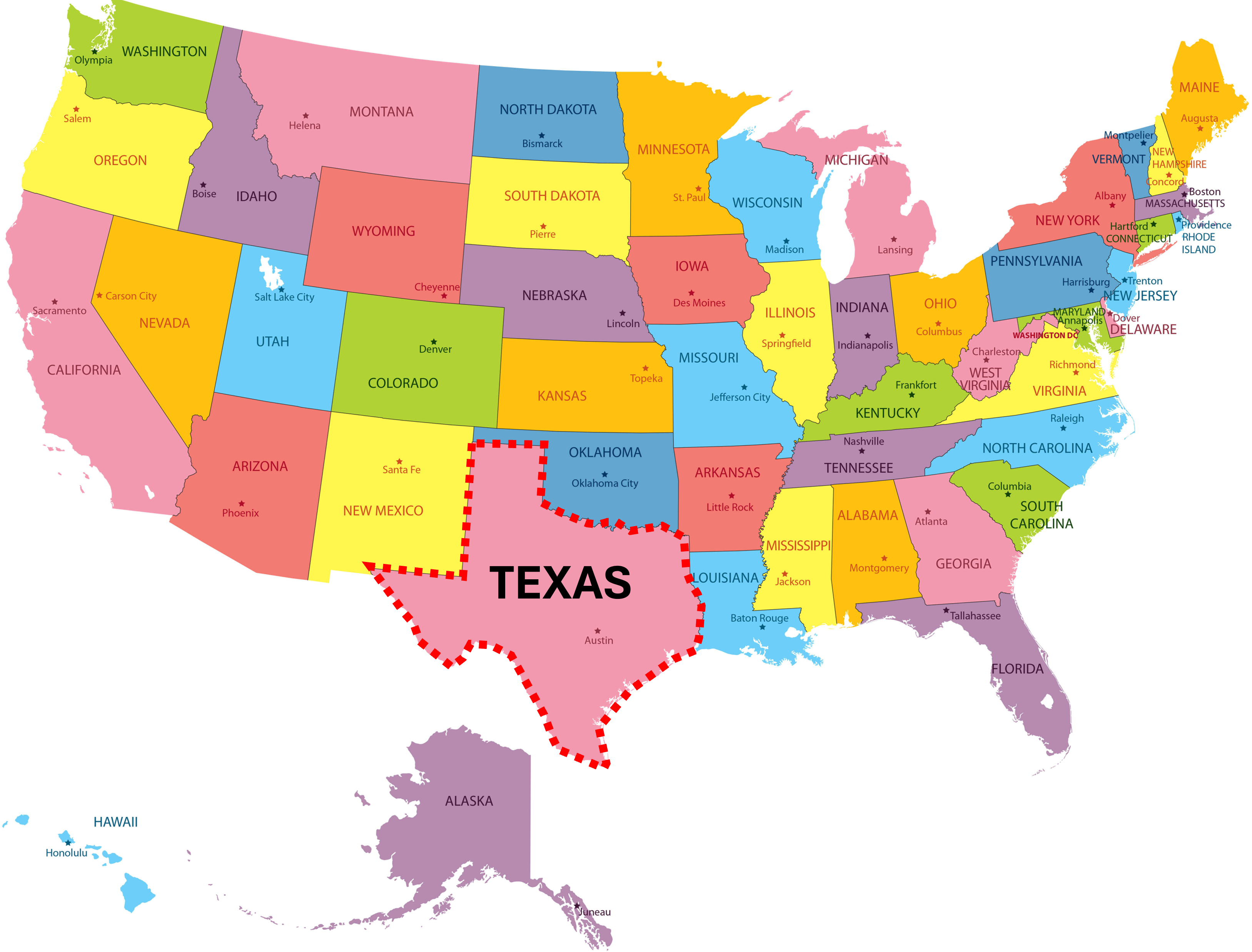 미국내 텍사스주 위치