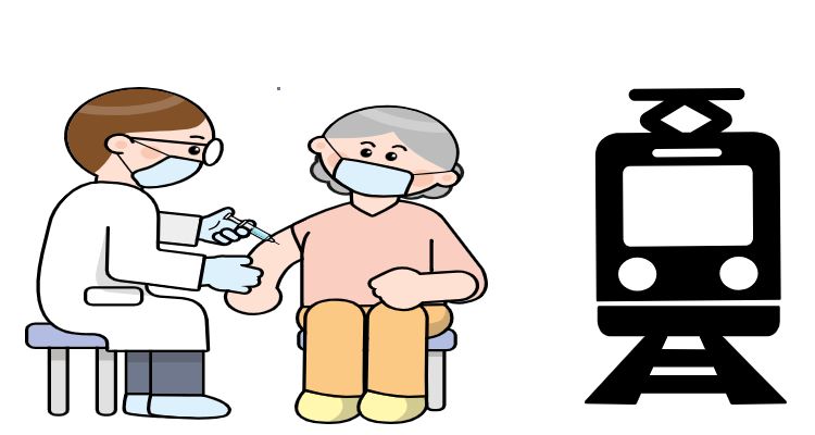 노인에게 의료비와 교통비 지원하는 그림