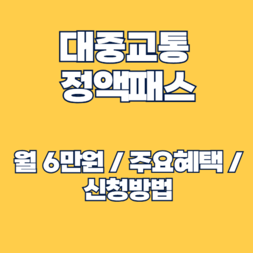 월 6만 원 대중교통 정액패스 혜택 및 신청방법 정리