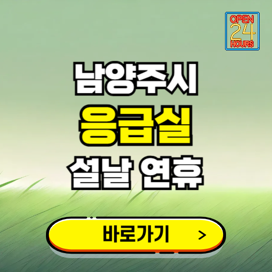 남양주시 설날 연휴 비상진료 응급실 병원 찾기 ❘ 내근처 24시 야간 심야 휴일 가능한 곳