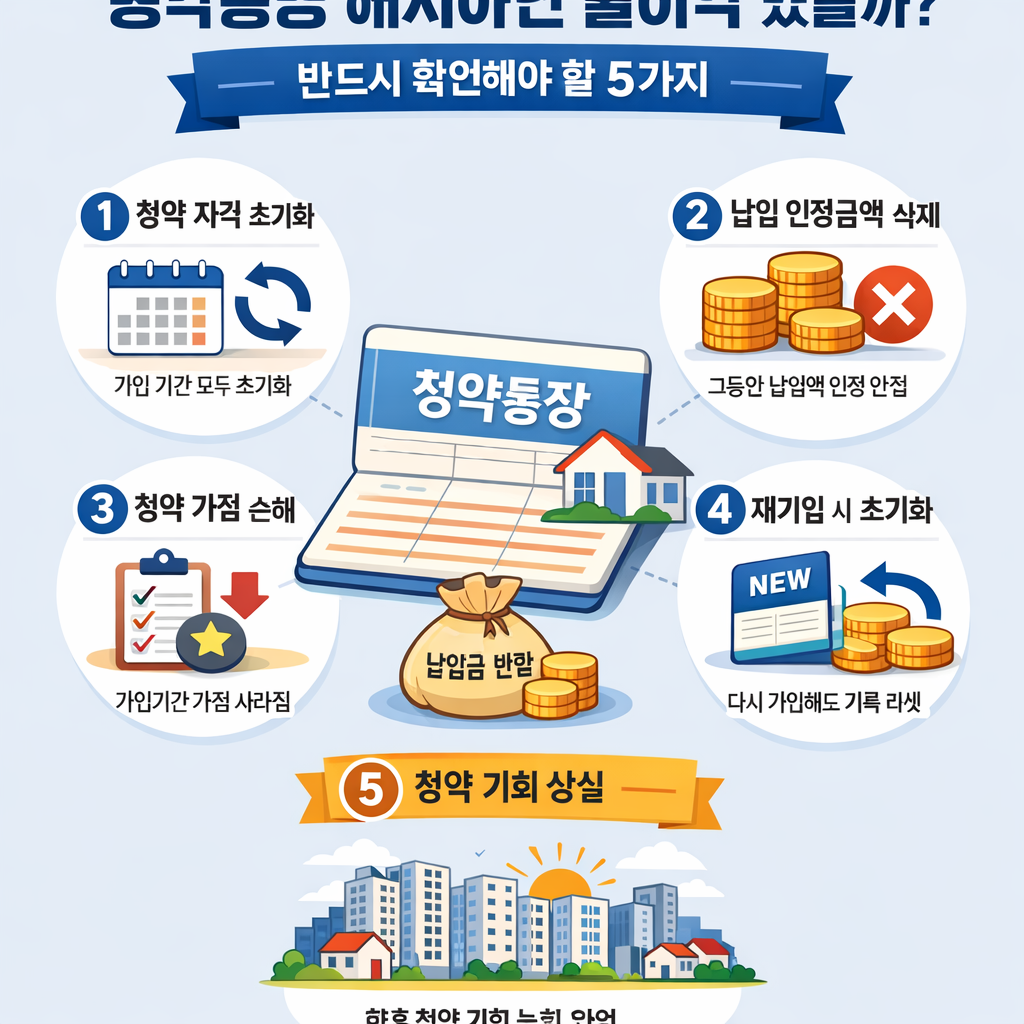 청약통장 해지하면 불이익