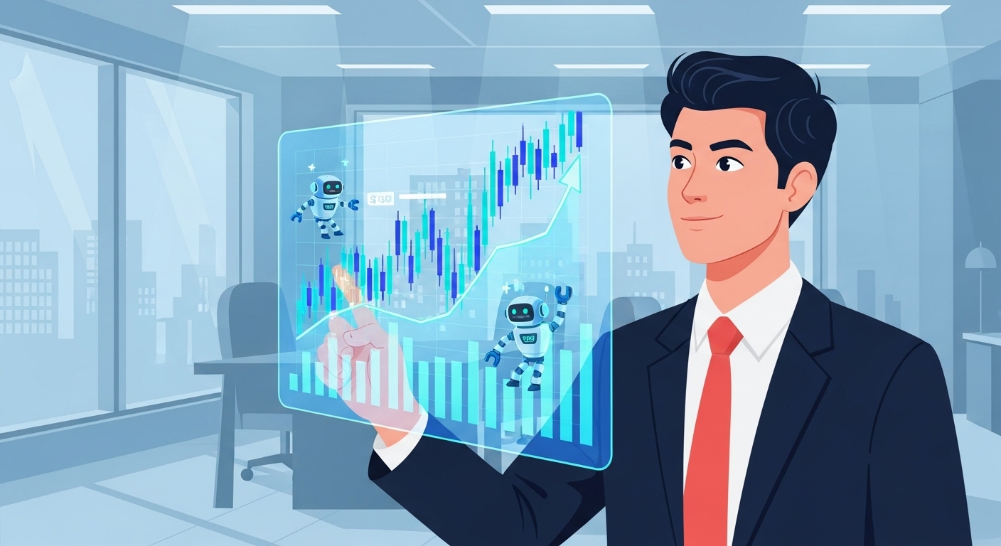 2025년 로보 어드바이저 투자로 자산 성장을 확인하는 만족한 개인 투자자의 모습.