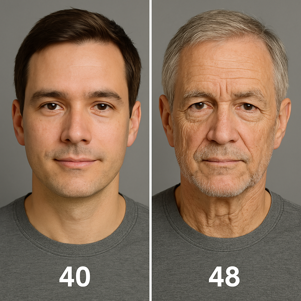 저속노화의 얼굴 나이 비교