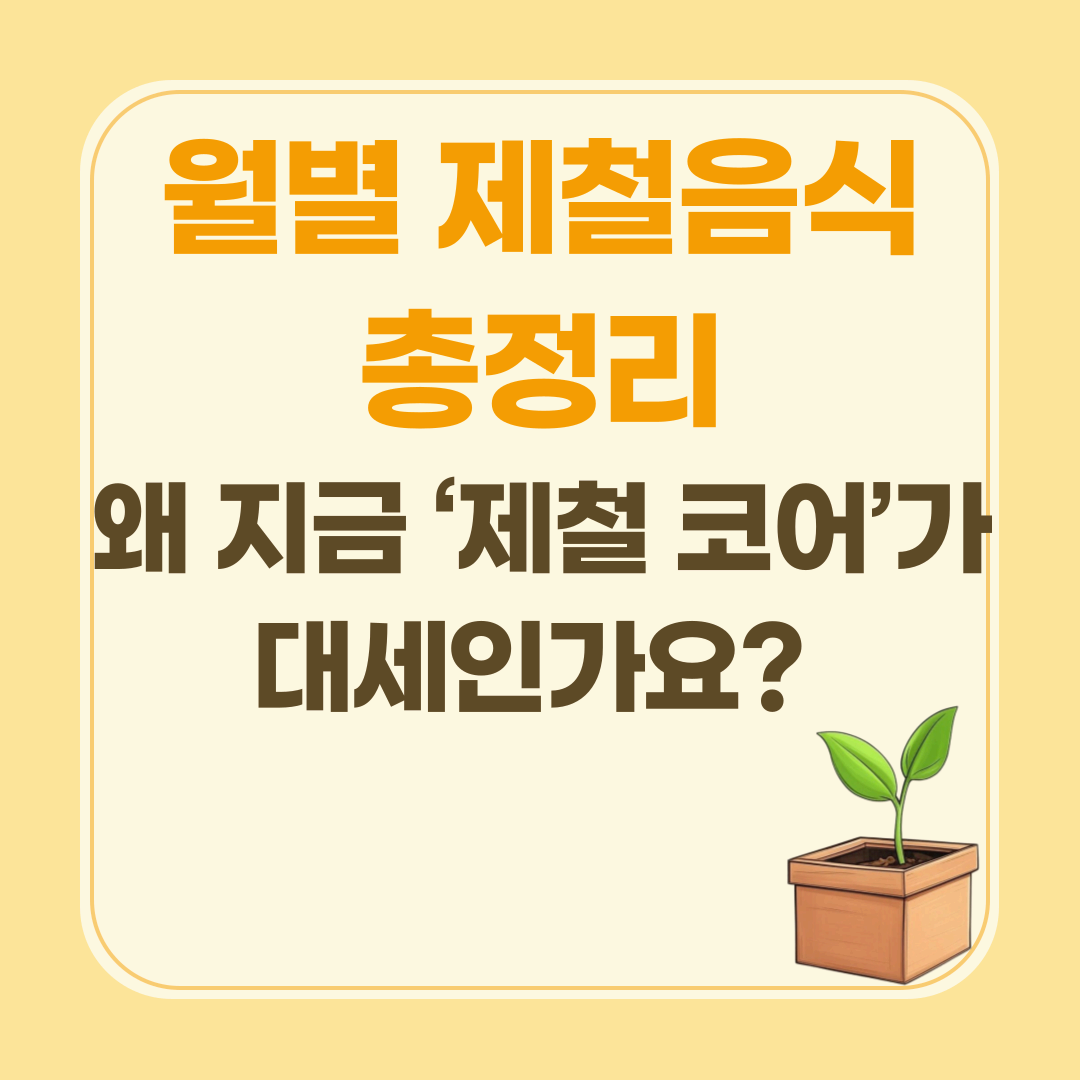 월별 제철음식 총정리|왜 지금 ‘제철 코어’가 대세인가요?