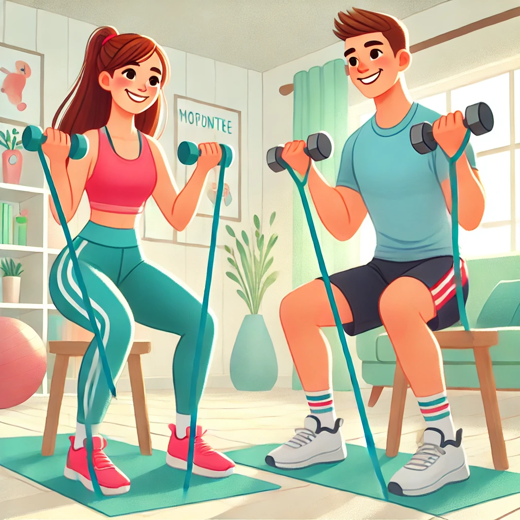 운동을 하는 남녀