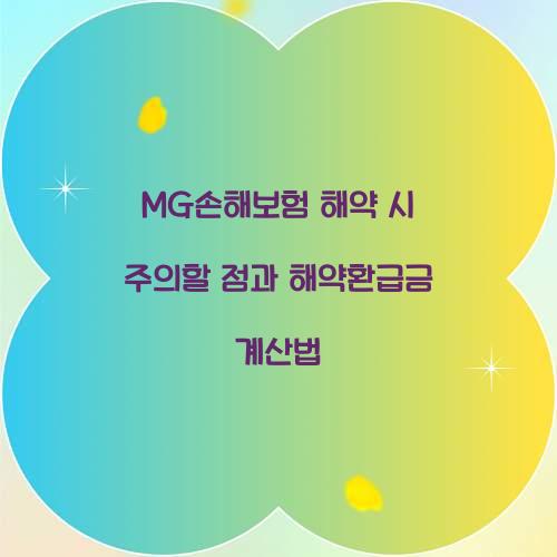 MG손해보험 해약