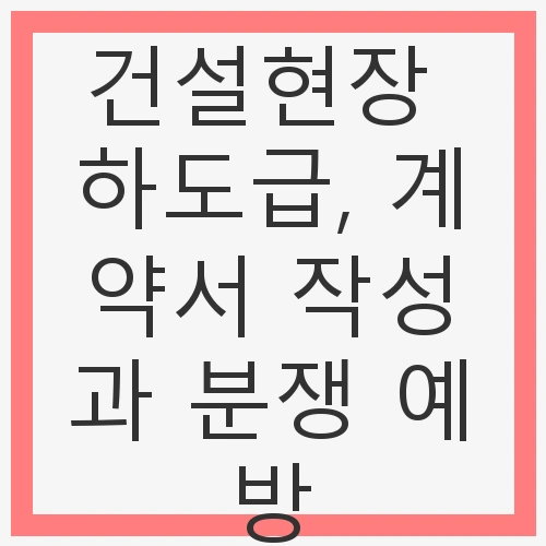 건설현장 하도급의 중요성
