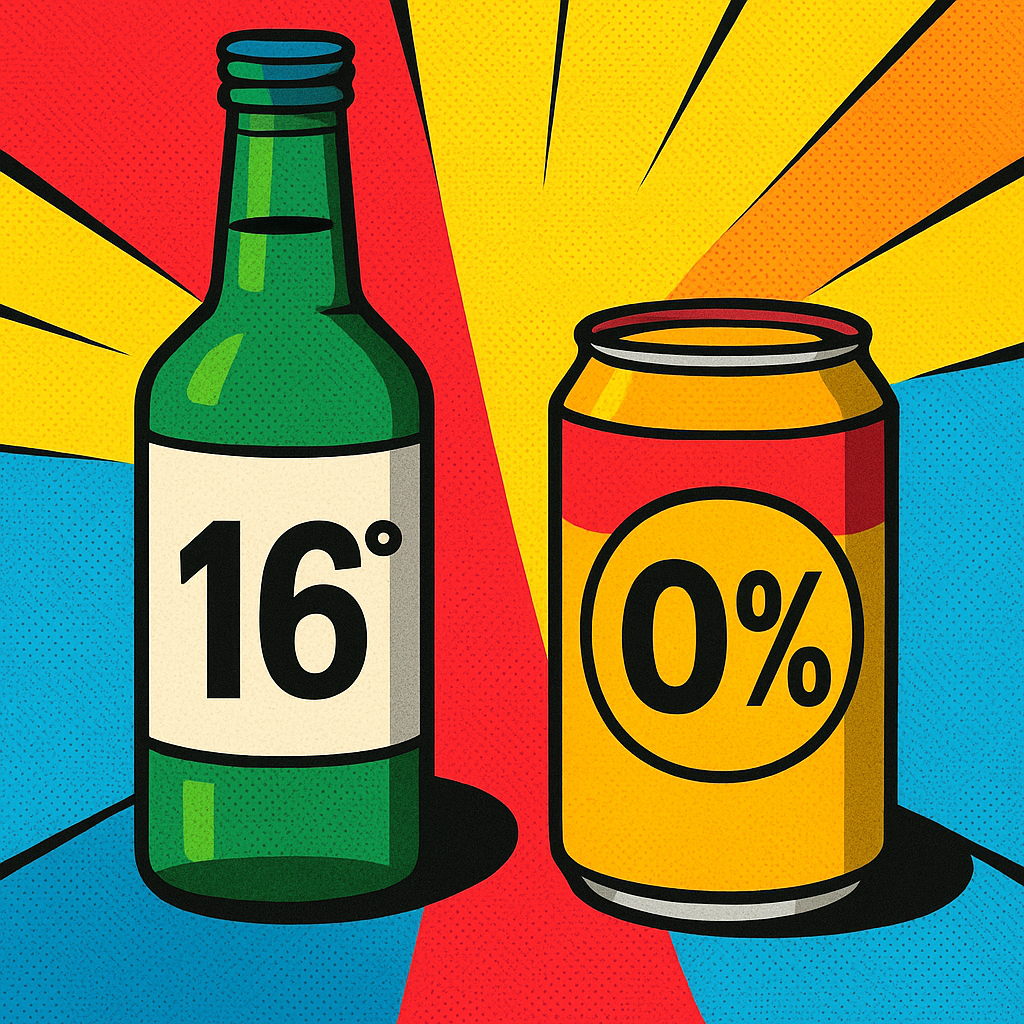 “소주는 16도, 맥주는 0도… 덜 취하는 술이 쿨하다!”