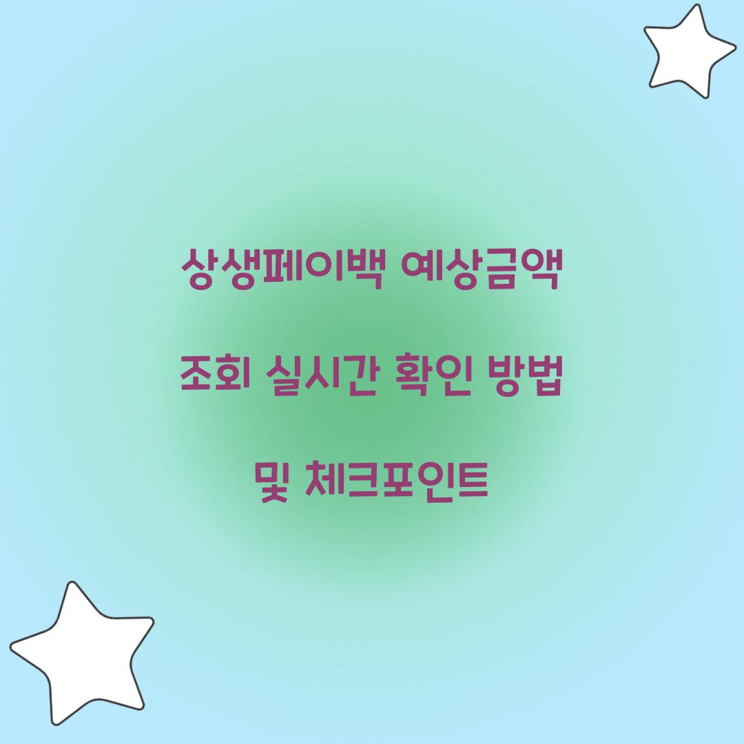 상생페이백 예상금액 조회