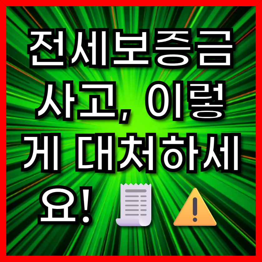전세보증금 사고, 이렇게 대처하세요! 🧾⚠️