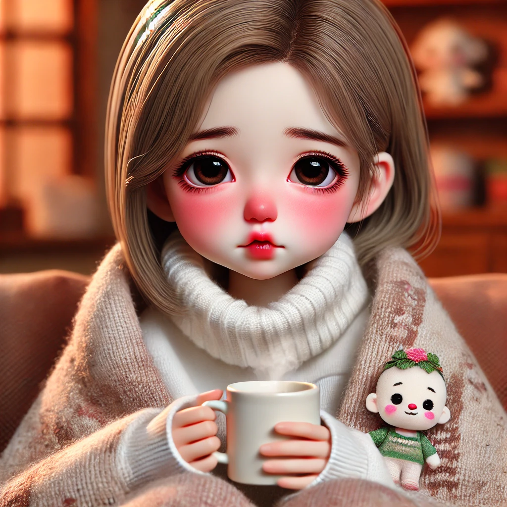 독감-걸린-여자