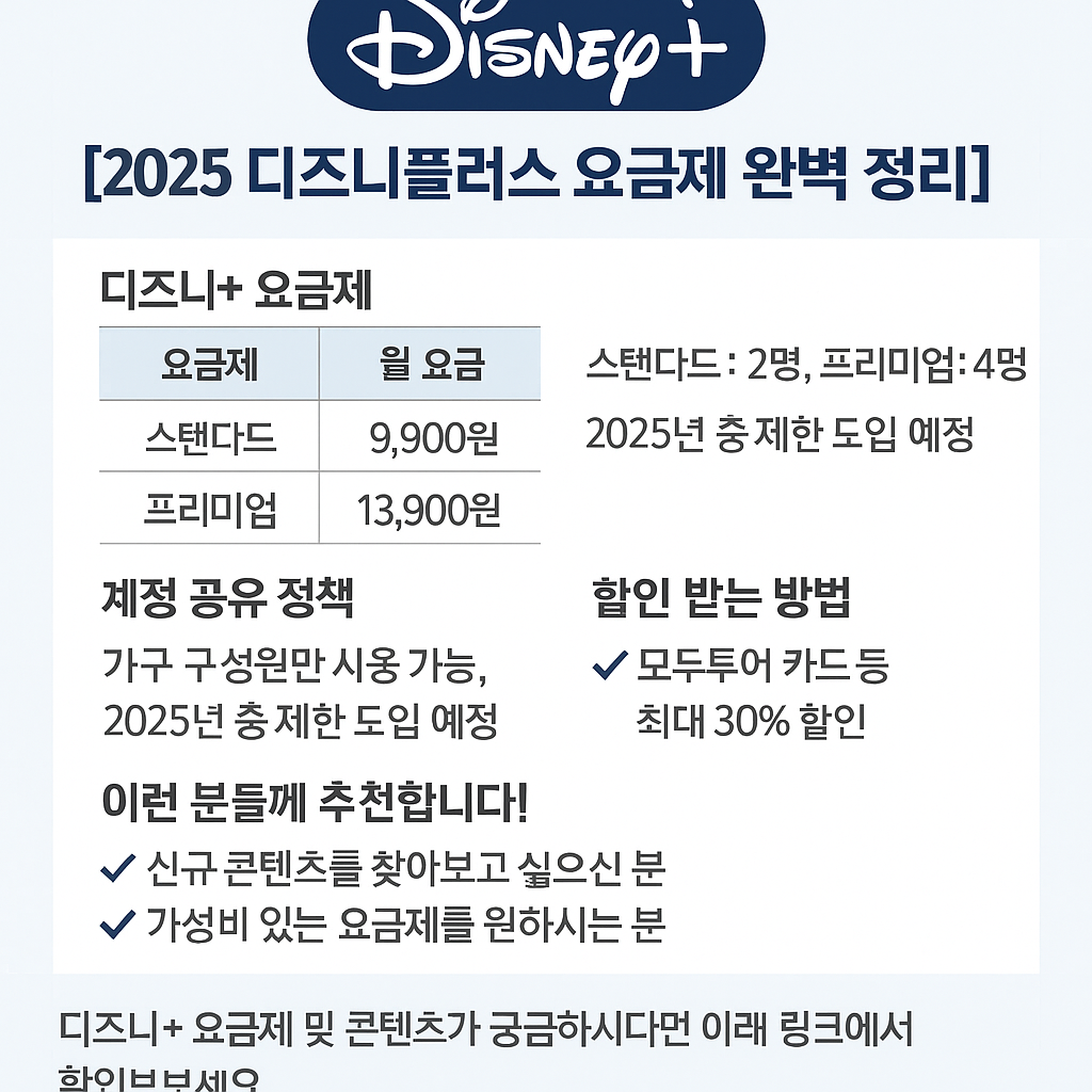 디즈니+ 요금제 총정리