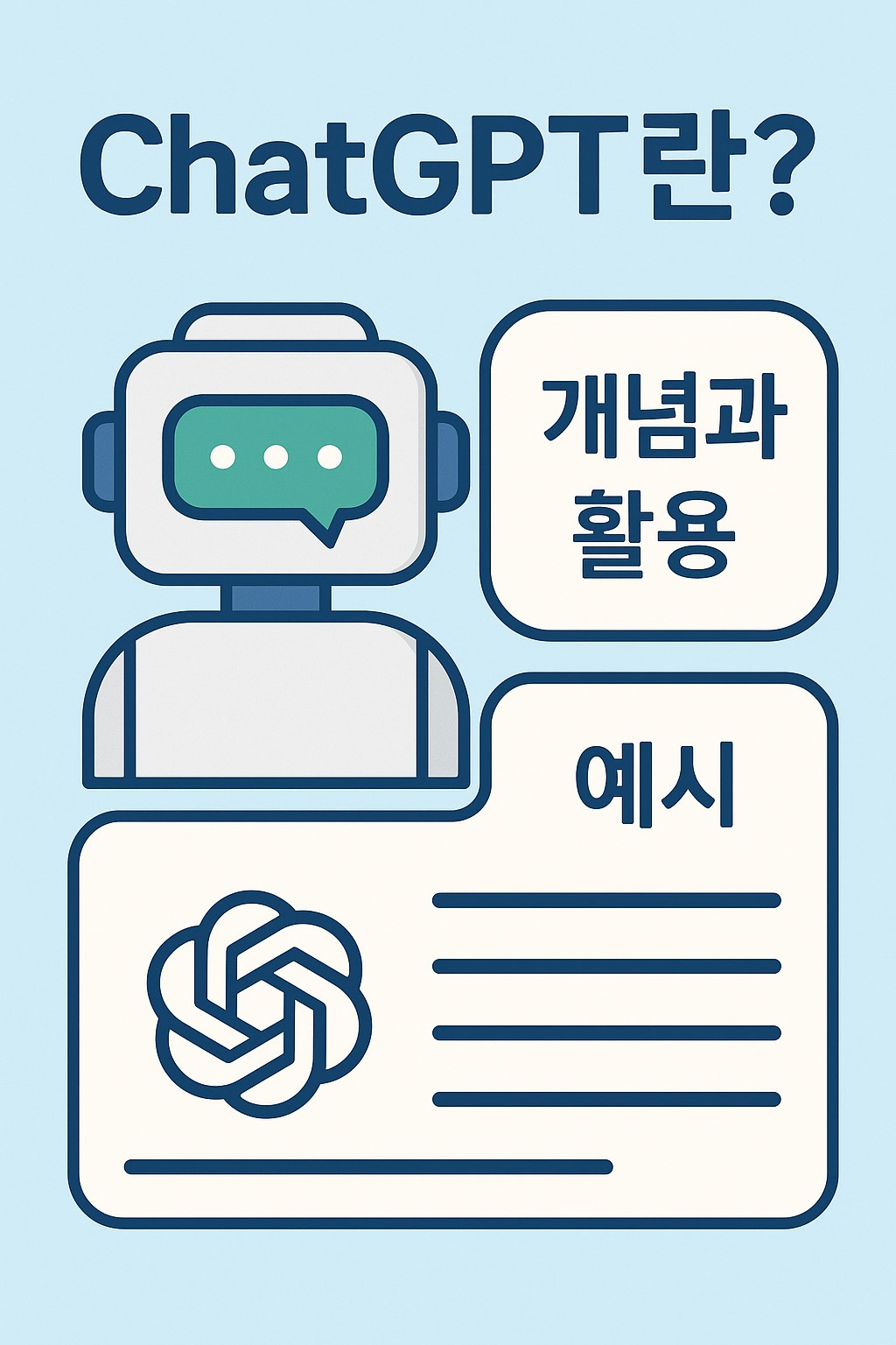 ChatGPT 개념과 활용 예시를 설명하는 시각 자료
