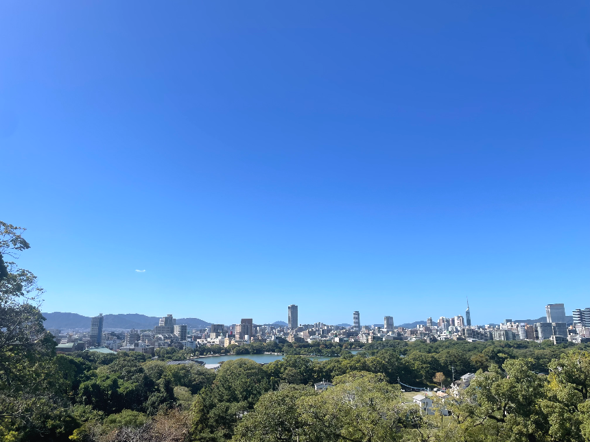 후쿠오카 성터 정상 풍경