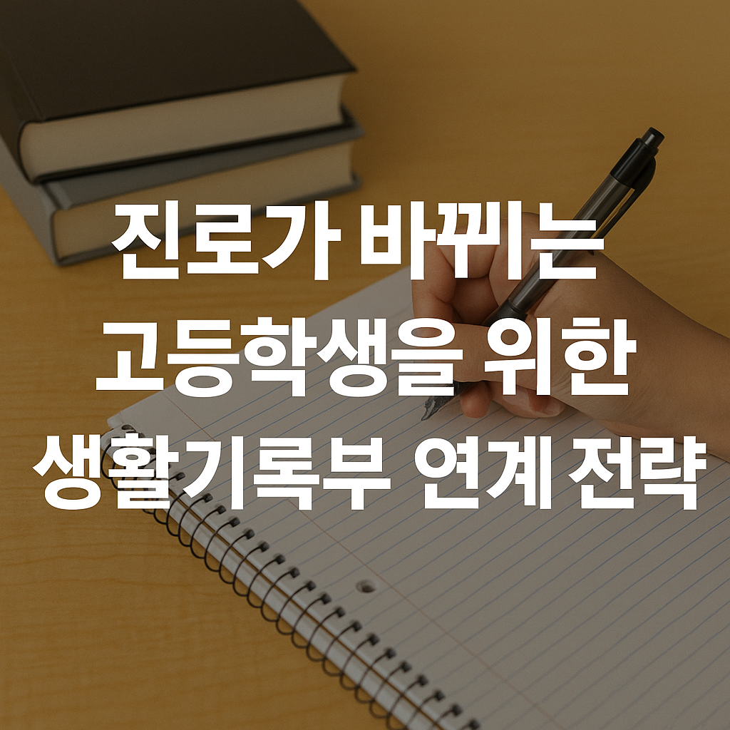 진로가 바뀐 고등학생을 위한 생활기록부 전략